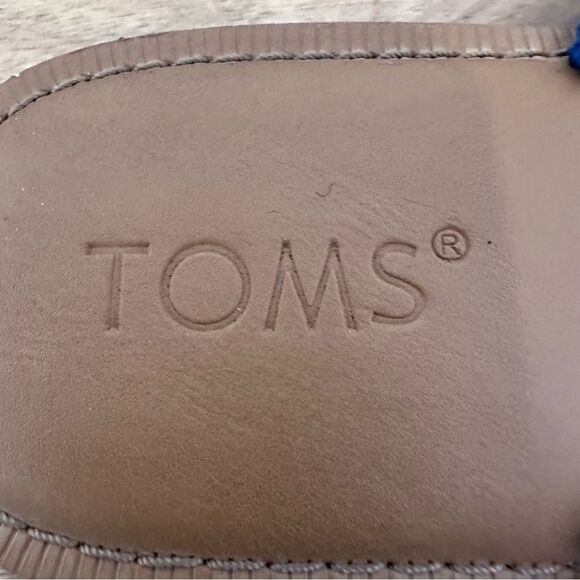 TOMS Viv Blue Slub Chambray Crossover Slide Sandals Size 10 - Picture 8 of 8